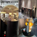 lampadaire moderne en fer et verre avec lumière led décorative