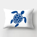housse de coussin rectangulaire motif animaux marins bleus 30 x 50 cm