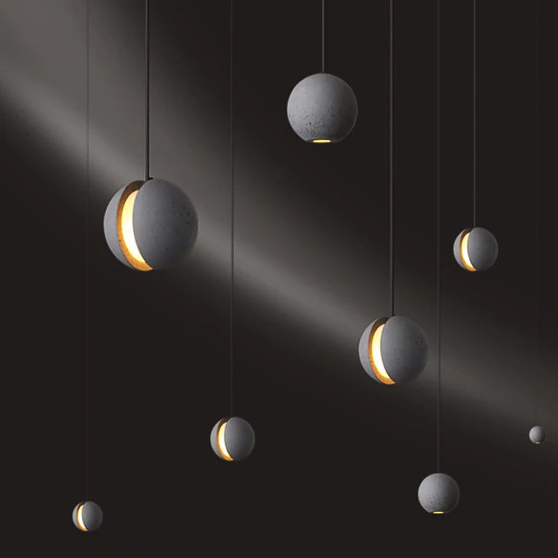 lustre moderne nordique led créatif design lune planète