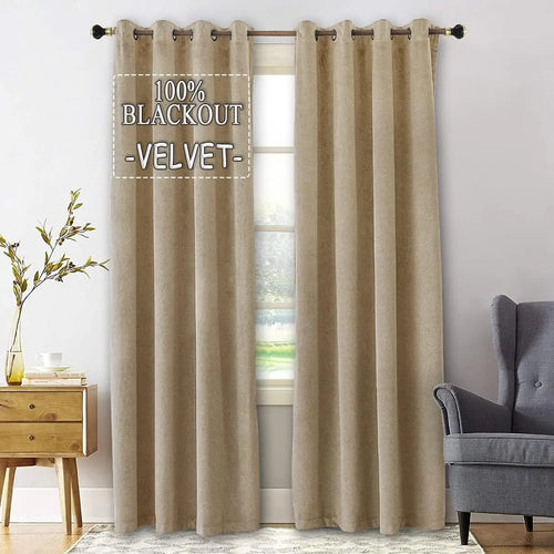 Rideau velours occultant phonique sur mesure pour chambre