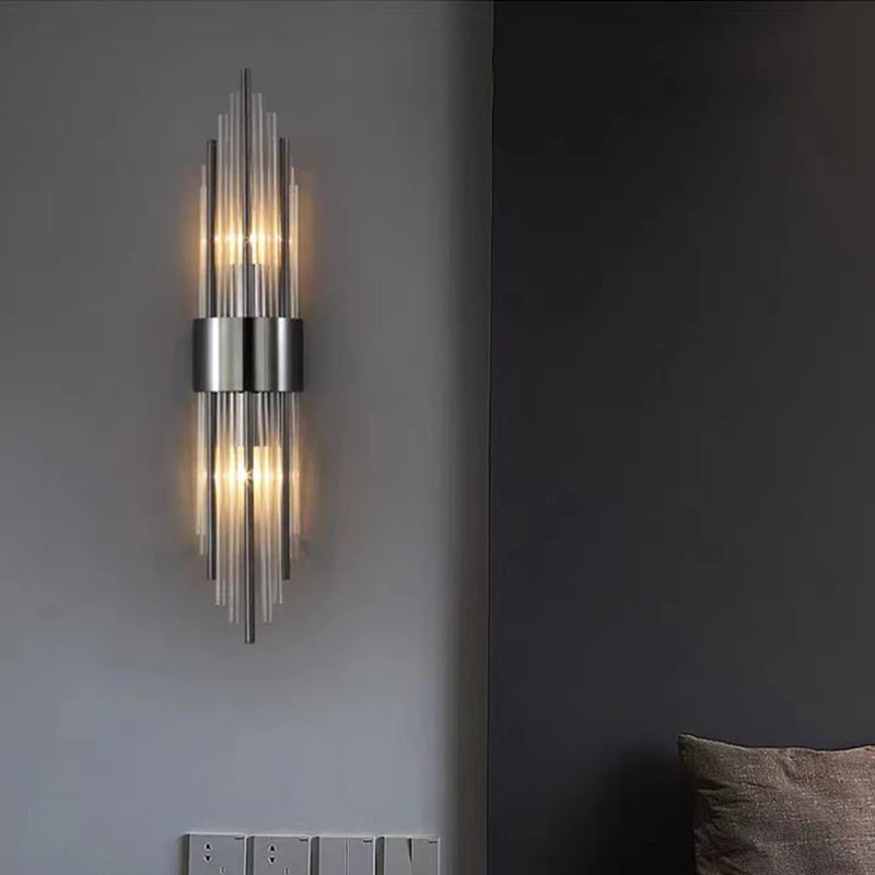 applique murale mini en verre et acier inoxydable pour divers espaces - vue 4 sur 14
