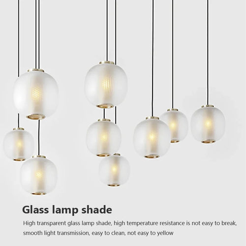 suspension moderne en verre ronde pour espaces divers