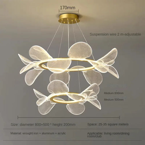 lustre en acrylique minimaliste design créatif à pétales - vue 9 sur 10