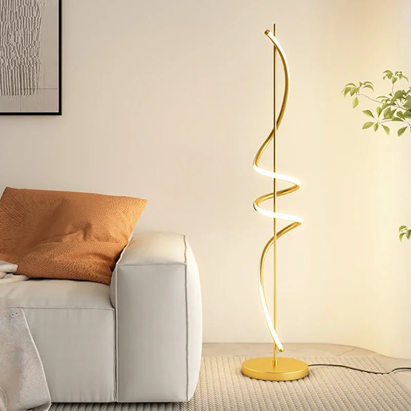 Lampadaire LED spiralé minimaliste - vue 4 sur 15