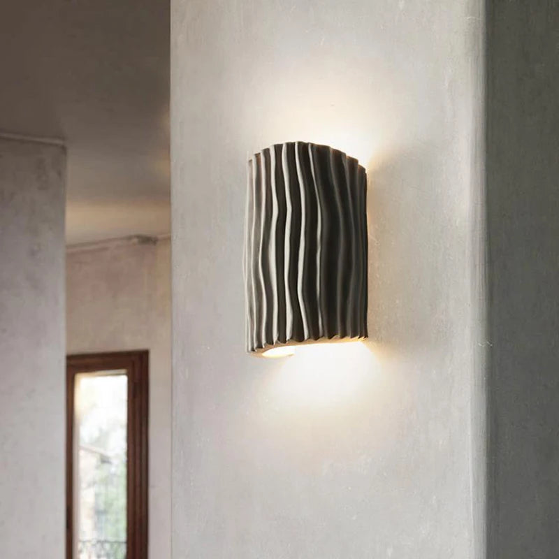applique murale nordique en résine motif ondulé double tête led - vue 6 sur 9