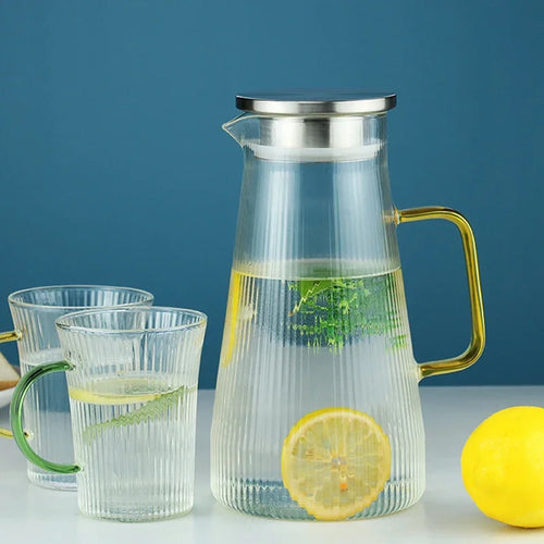 Carafe en verre résistant chaleur avec poignée