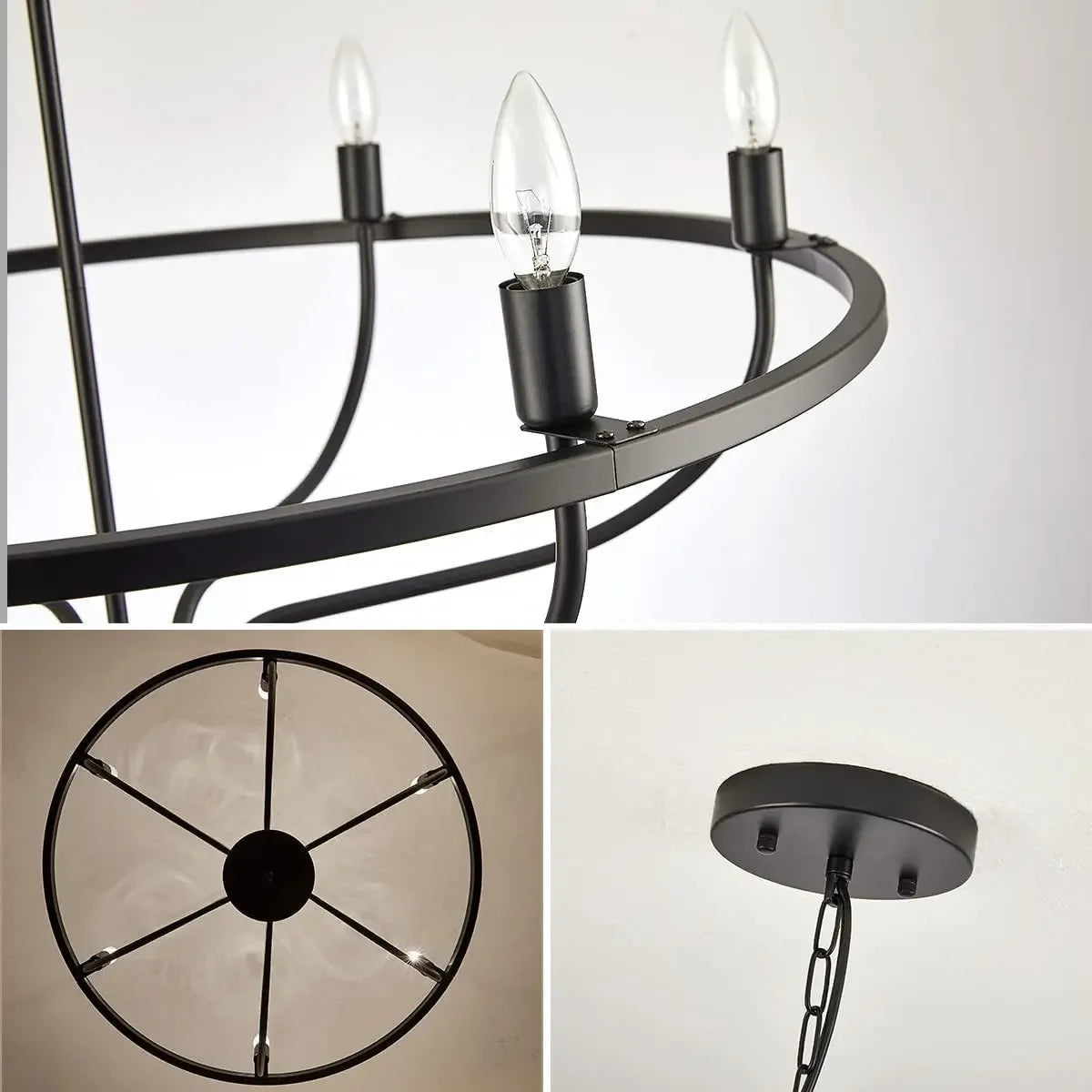 lustre rétro à led en fer pour décoration intérieure moderne - vue 6 sur 12