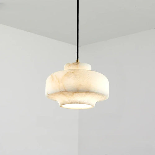 lustre en marbre naturel design moderne avec éclairage led créatif - vue 2 sur 6