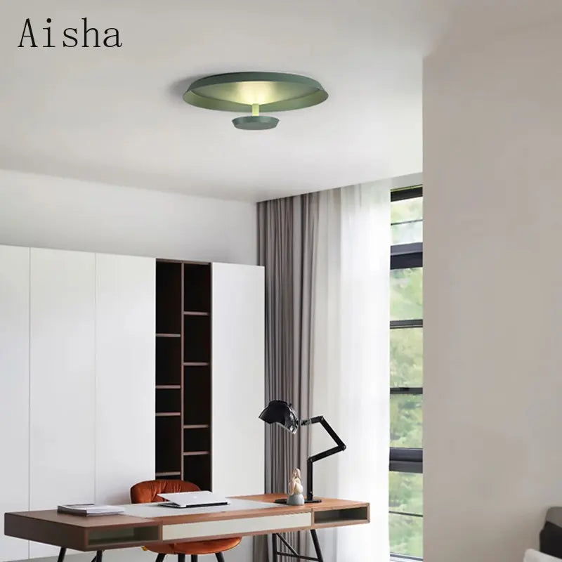 plafonnier led circulaire design créatif pour décoration maison - vue 6 sur 9