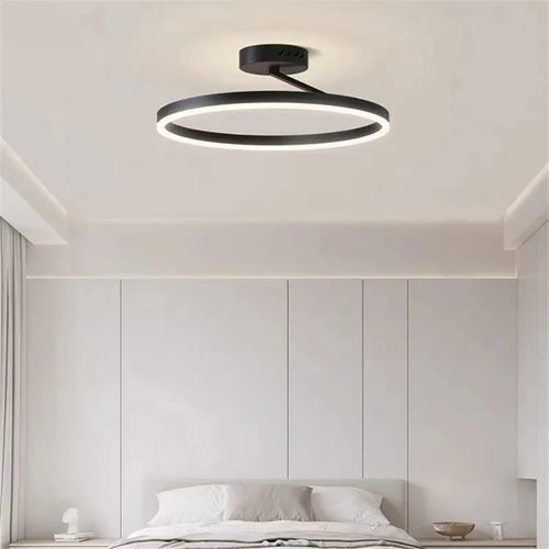 Nordic ring LED ceiling light minimalist modern indoor lighting - vue 6 sur 8