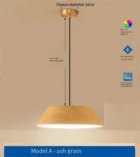 Nordique imple noyer Grain couleur bois Grain LED lustre japonais salle à manger barre lampe Wabi Sabi Art café table suspension