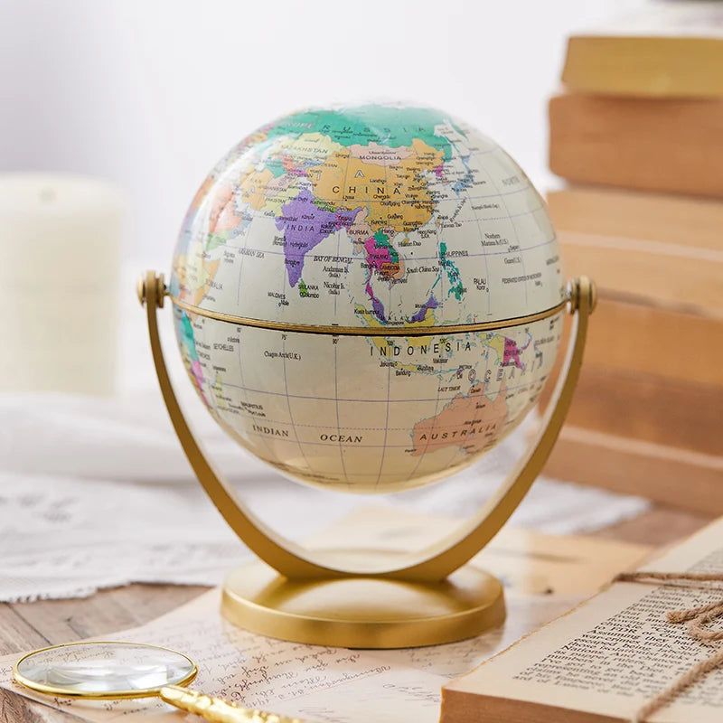 globe terrestre rétro rotatif pour apprendre la géographie - vue 3 sur 8