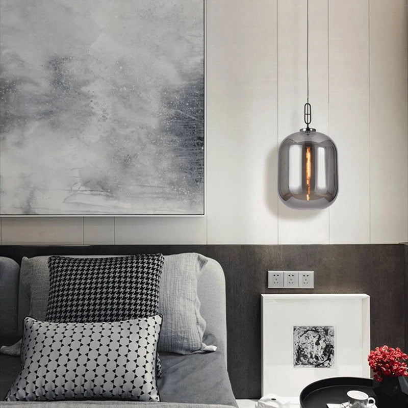 suspension moderne nordique en verre pour décor loft - vue 5 sur 8