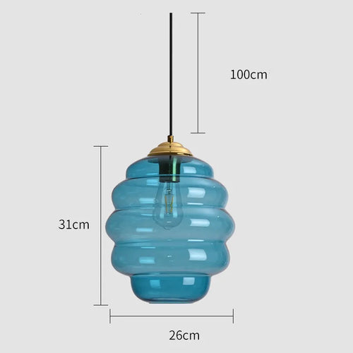 suspension moderne en verre teinté pour décoration intérieure - vue 15 sur 24