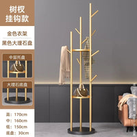 Marble Metal Clothes Coat Rack Clothing Rack Stand 3 Storage Shelves and Hooks, Enterway Hall Tree for Hanging Jackets, Hats,Bag