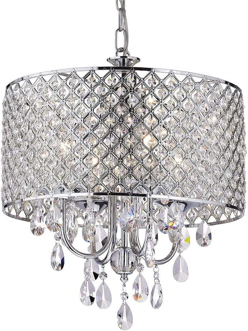Vintage iron and crystal chandelier American style for interior decor