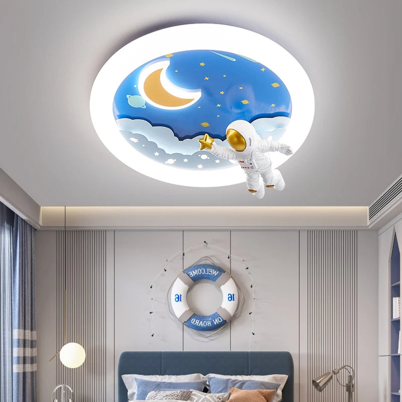 lustre astronaute led 2024 pour enfants avec lampe cloud suspendue