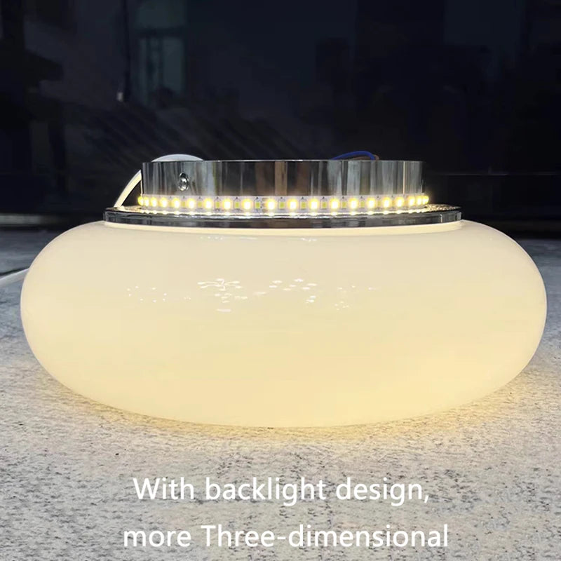 Modern Glass Wall Lamps for Bedside Living Room Stair Hallway Lighting 220V Milky White Glass Sconce Remote Control Optional