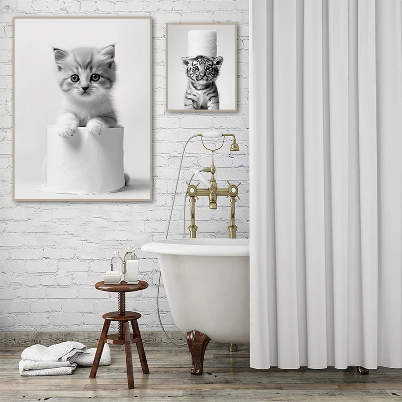 affiche amusante danimaux mignons pour décoration murale