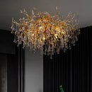 lustre nordique en cristal éclairage à led pour décoration intérieure