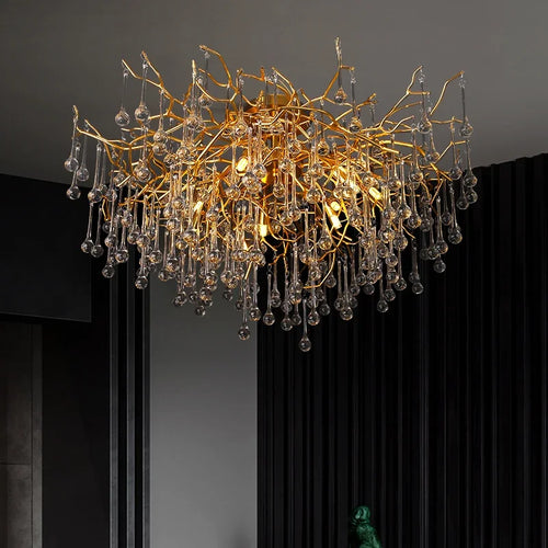 lustre nordique en cristal éclairage à led pour décoration intérieure