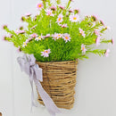 panier de fleurs artificielles couronne de printemps pour décoration de Pâques