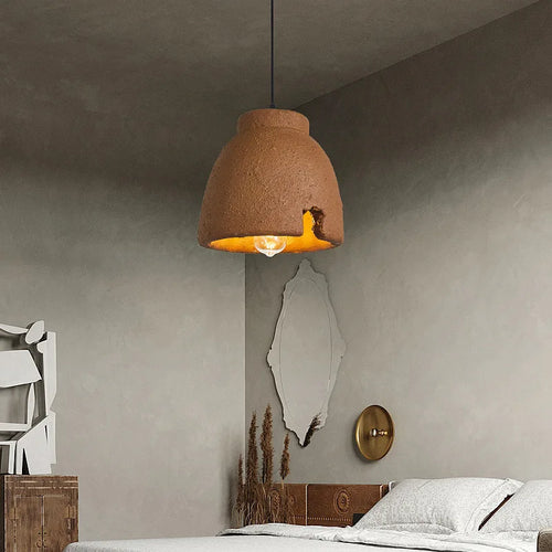 Nordique Wabi Sabi E27 Led lustres salle à manger lampes suspendues Lustre argile suspension lampe décor à la maison Loft luminaires suspendus - vue 5 sur 8