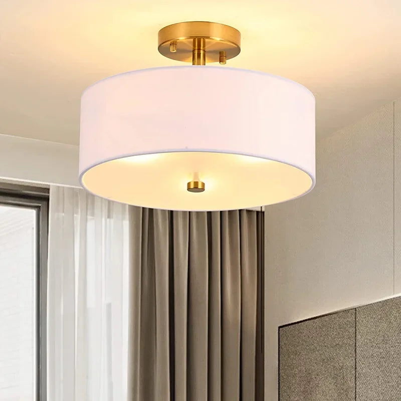plafonnier vintage en tissu pour une ambiance chaleureuse et accueillante - vue 3 sur 7