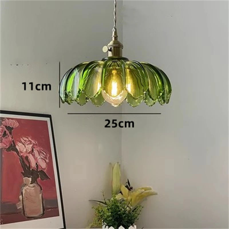 Vintage stained glass pendant light for interior decor