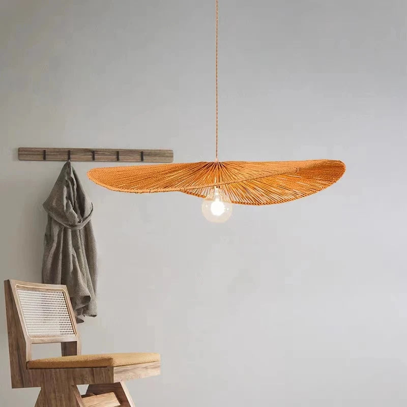 lustre led chanvre nordique simple moderne rétro créatif - vue 3 sur 5
