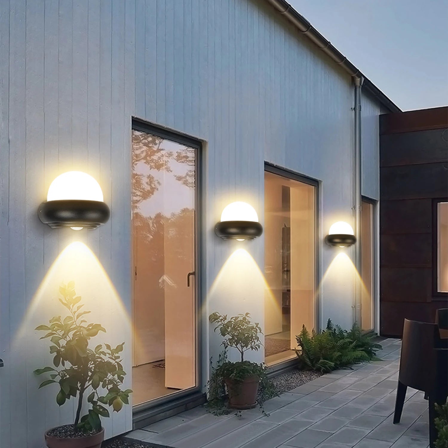 applique murale extérieure à led décoration lumineuse pour jardin et balcon - vue 7 sur 9