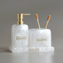 Bathroom Accessories White Pearl Look Bathroom Vanity Countertop Accessory Set,Soap Dispenser,Toothbrush Holder Set,Tray