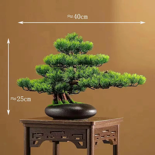 DIY Potted Bonsai for Home Decoration, False Tree, Living Room, Chinese Style, Hotel Porch Landscape, Green Plant Decoration - vue 23 sur 23