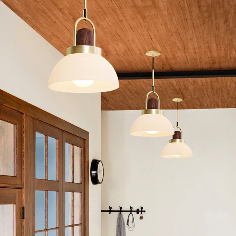 suspension en bois et verre pour décoration moderne - vue 4 sur 10
