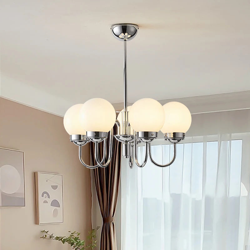 suspension minimaliste en verre et fer pour espaces modernes - vue 3 sur 9