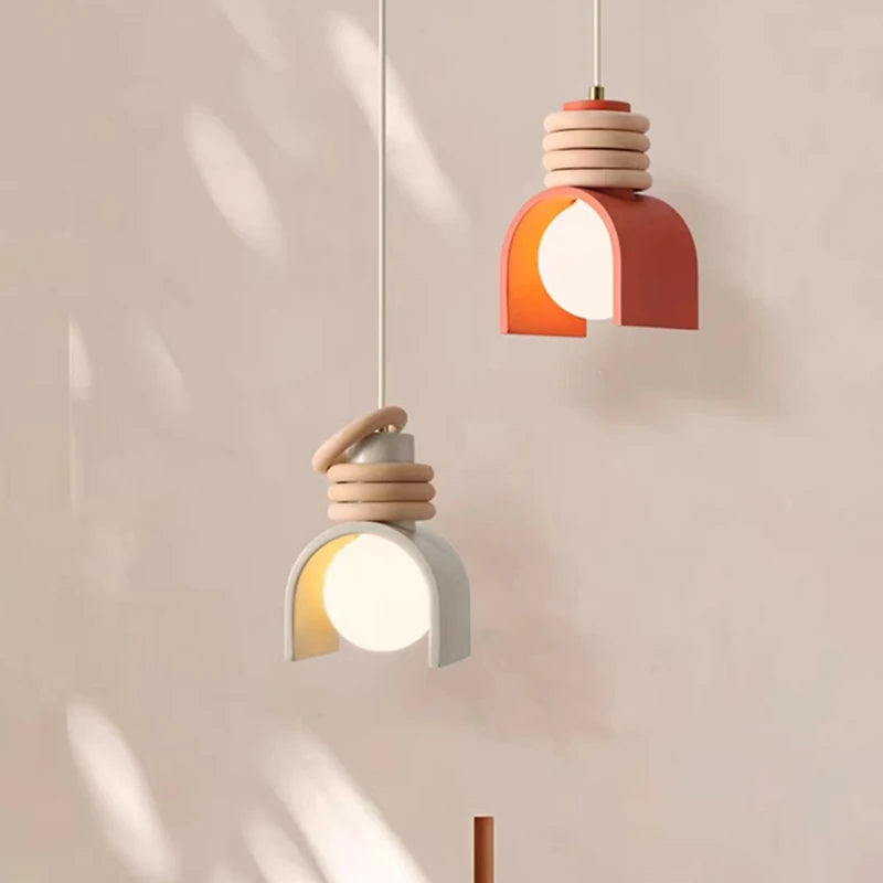 lustre led en résine style moderne cordon réglable éclairage intérieur - vue 4 sur 8
