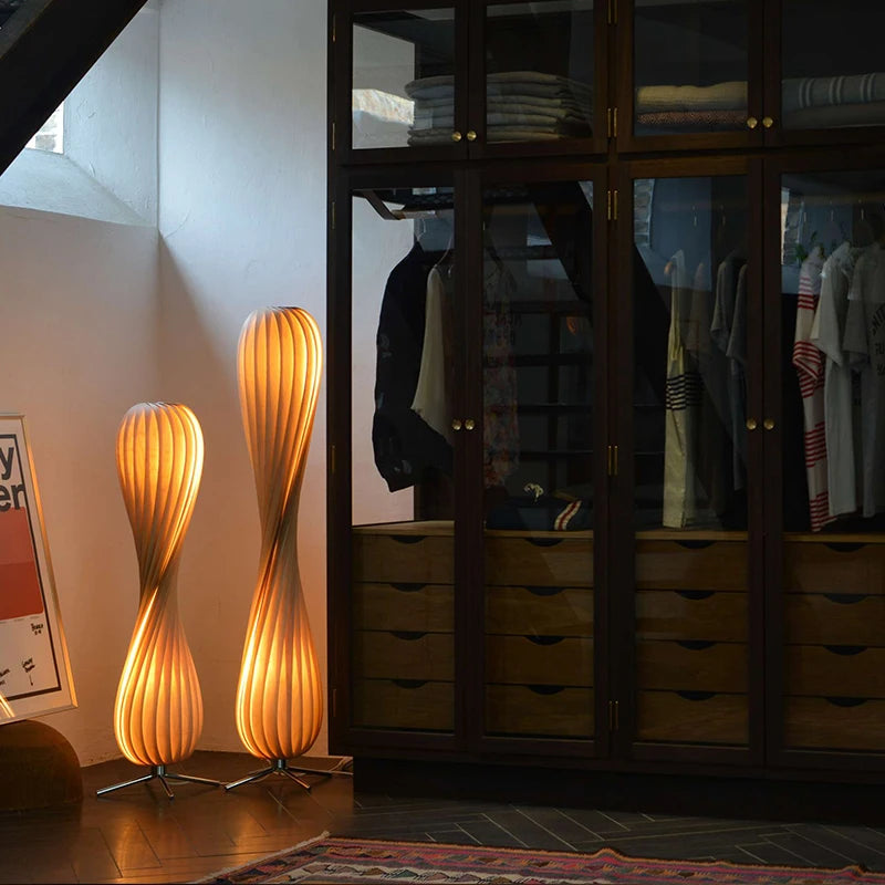 Wabi Sabi – lampadaire en bois Simple et rétro - vue 5 sur 8