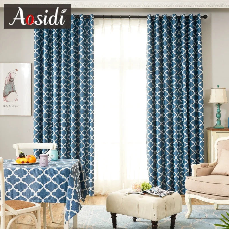 Rideau occultant moderne motifs infinis pour salon chambre - vue 5 sur 11