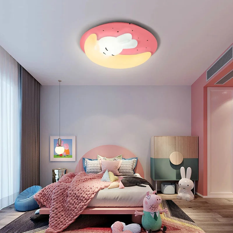 plafonnier led design nordique en forme de lapin luminaire décoratif d'intérieur - vue 5 sur 18