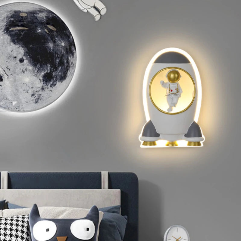 applique murale créative fusée pour chambre enfant - vue 4 sur 8