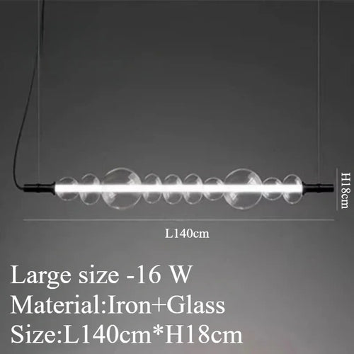 lustre suspendu en verre avec lumières led pour décoration moderne - vue 10 sur 9