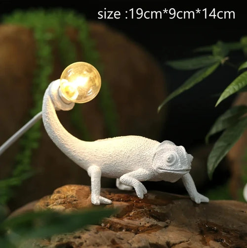 lampe de table led mignon lézard nordique en résine - vue 12 sur 11