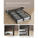 VASAGLE Double Bed Frame, Metal Bed Frame, with Bedside Shelves, Guest Bed Frame, for 190 x 140 cm Mattresses, Easy Assembly