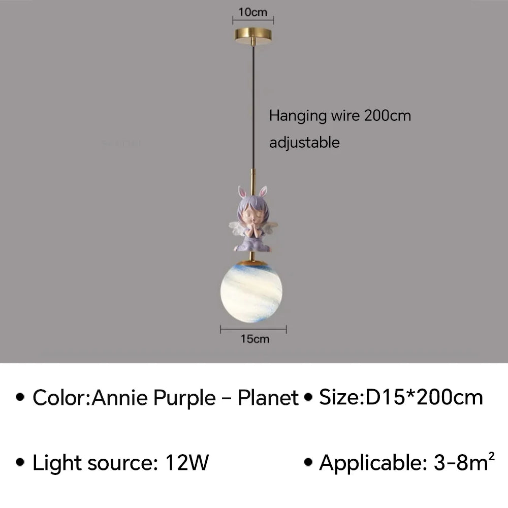 applique murale led design lune et planète pour décoration intérieure - vue 14 sur 18