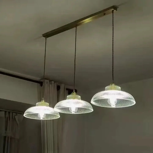 suspension Creative vintage rayure pot couverture verre lumières américain salon lampe Simple Restaurant Bar lampe LED E27 lumière - vue 11 sur 10