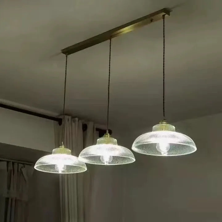suspension Creative vintage rayure pot couverture verre lumières américain salon lampe Simple Restaurant Bar lampe LED E27 lumière - vue 10 sur 10