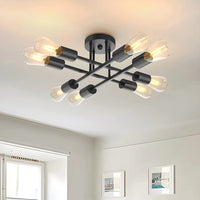 lustre spoutnik vintage à tiges multiples en fer moderne