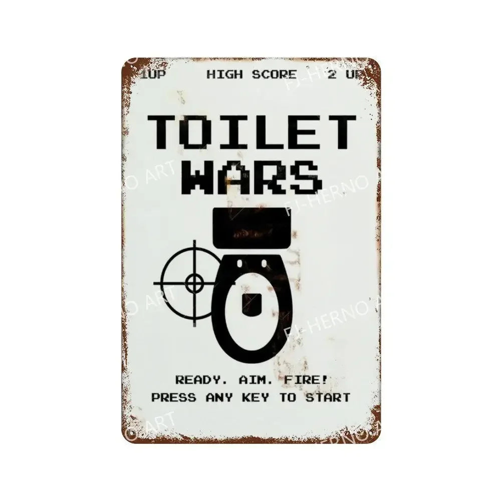 plaque en métal rétro décoration amusante pour toilettes - vue 12 sur 23