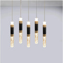 suspension led double sources de lumière en cristal nordique