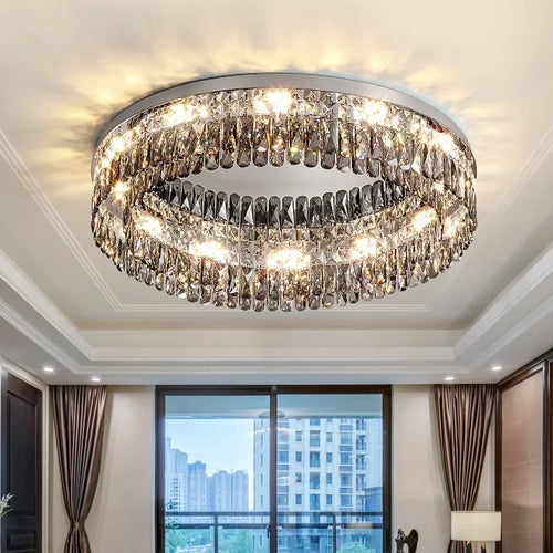 lustre moderne en cristal led design élégant pour décoration intérieure